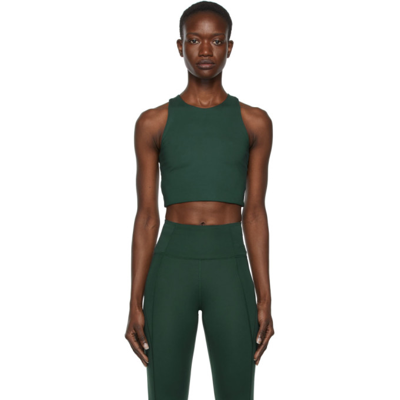 Girlfriend Collective Dylan Longline Racerback Sports Bra In Green