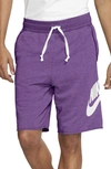 Nike Sportswear Alumni Shorts In Purple Nebula/heather/sail