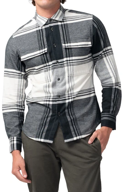 Good Man Brand Plaid Flannel Button-up Shirt In Black White Plaid