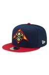 NEW ERA NEW ERA NAVY/RED DENVER NUGGETS 2021 NBA DRAFT ON-STAGE 9FIFTY SNAPBACK ADJUSTABLE HAT,60143799