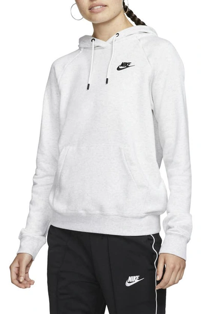 Nike Sportswear Essential Pullover Fleece Hoodie In Birch Heather/ Black