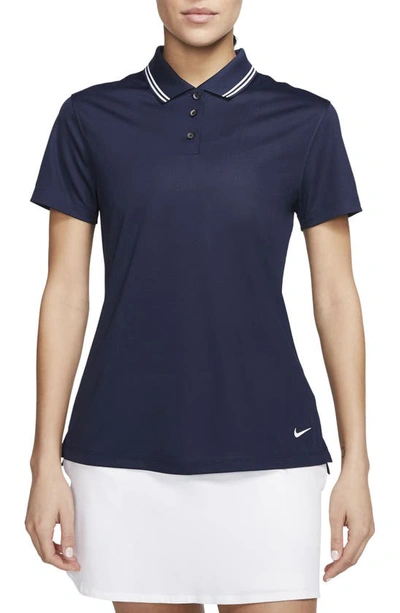 Nike Dry Victory Polo In College Navy/ White/ White