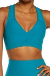 Beyond Yoga Lift Your Spirits Sports Bra In Bay Blue Heather