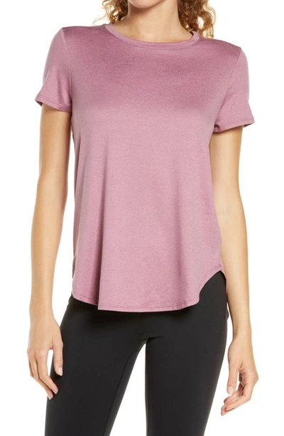 Beyond Yoga On The Down Low T-shirt In Wistful Rouge-deep Orchid