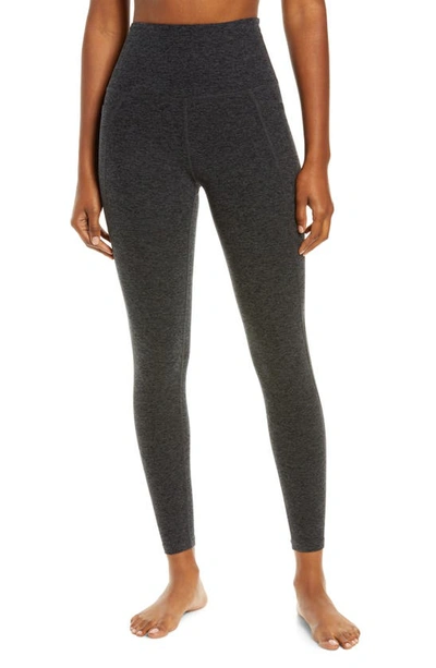 Beyond Yoga Beyond Space Dye High Waist Pocket Leggings In Black-charcoal