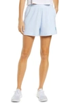 Alo Yoga Muse Ribbed-knit Shorts In Blue Skies Heather