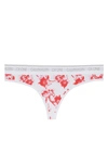 Calvin Klein Ck One Thong In White/ Red Floral