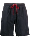Paul & Shark Logo-patch Drawstring Swim Shorts In Blue