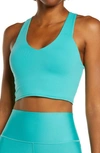 Alo Yoga Real Sports Bra In Ocean Teal