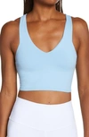 Alo Yoga Real Stretch-jersey Sports Bra In Blue Skies