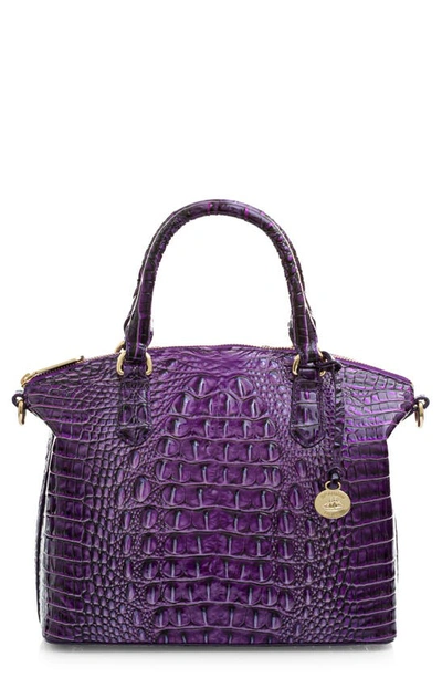 Brahmin Duxbury Croc Embossed Leather Satchel In Ultraviolet