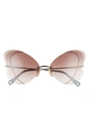 Chloé 65mm Butterfly Sunglasses In Gold