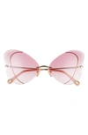 Chloé Oversized Frame Sunglasses In Metallic Gold