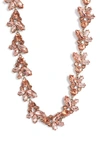 Knotty Crystal Statement Collar Necklace In Gold/ Topaz