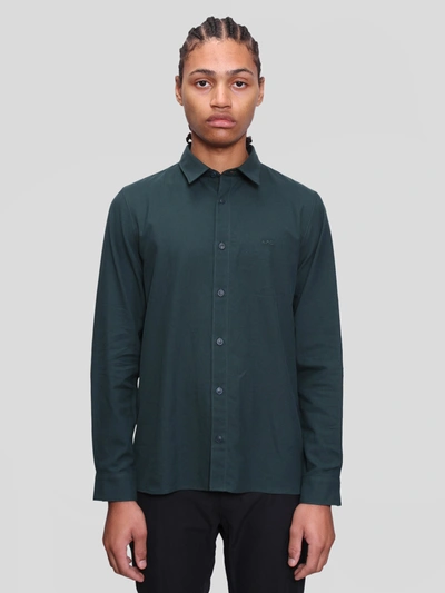 Apc Chemise Vincent In Dark Green