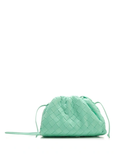 Bottega Veneta Mini Pouch Intrecciato Clutch Bag In Green
