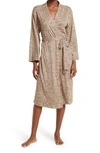 Socialite Jersey Tie Waist Robe In Tan Black