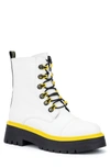Torgeis Sandy Side Zip Combat Boot In White