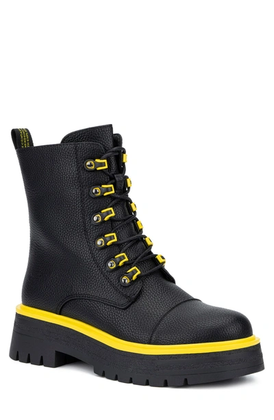 Torgeis Sandy Side Zip Combat Boot In Black