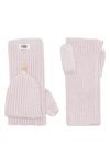 Ugg Cozy Ribbed Knit Flip Mittens In Pink