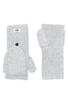 Ugg Cozy Ribbed Knit Flip Mittens In Grey Heather