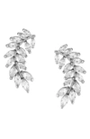 CZ BY KENNETH JAY LANE MARQUISE CZ CURVED LEAF EARRINGS
