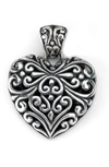 Samuel B. Sterling Silver Filigree Heart Pendant In Silver