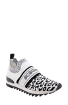 Bcbgeneration Lendall Knit Slip-on Sneaker In Bright White / Black Fabric