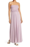 West Kei Strapless Dress In Dusty Plum
