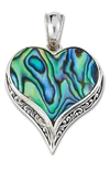 Samuel B. Sterling Silver Abalone Shell Heart Pendant In Blue And Green