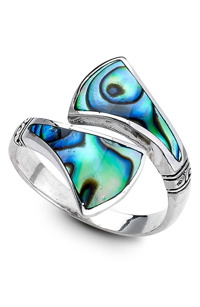 Samuel B. Sterling Silver Abalone Bypass Ring In Blue And Green