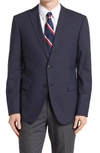 John Varvatos Two Button Notch Lapel Blazer In Navy