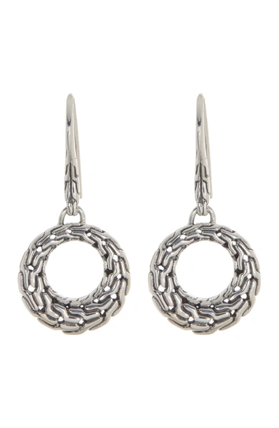 John Hardy Sterling Silver Classic Chain Filigree Circle Drop Earrings