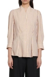 Sandro Anya Striped Woven Shirt In Pink / Yellow