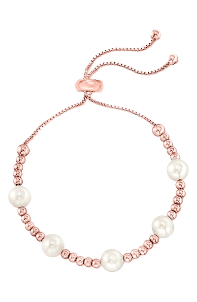 Savvy Cie Jewels 18k Rose Gold Vermeil Mother-of-pearl Station Slider Bracelet