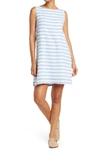 Beachlunchlounge Linen Striped Tank In F4509 French Blue