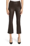 Walter Baker Lori Lamb Leather Crop Pants In Mocha