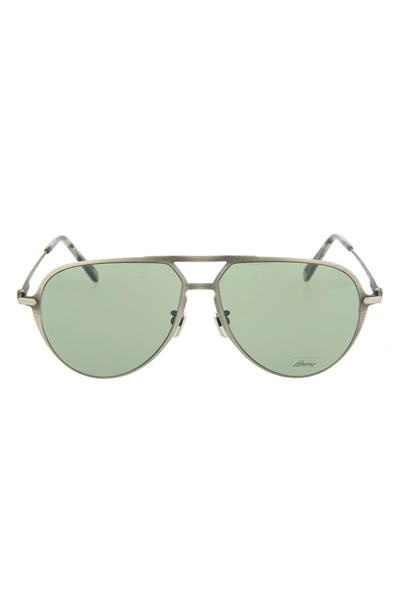 Brioni 59mm Aviator Sunglasses In Silver