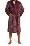 Nordstrom Rack Patterned Plush Robe In Navy Peacoat Buffalo Check