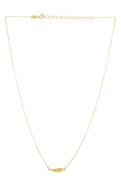 Karat Rush 14k Gold Wing Pendant Necklace In Yellow