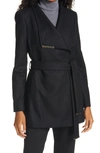 Ted Baker Rosess Wool & Cashmere Blend Wrap Coat In Black