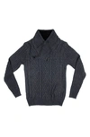 X-ray Shawl Collar Sweater In Charcoal