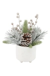 Flora Bunda Joy Wreath Christmas Mix Tabletop Decor In Ivory