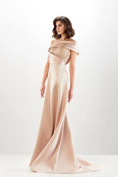Abdo Aoude Couture Blush One Shoulder Gown