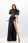 ABDO AOUDE COUTURE NAVY PUFF SLEEVE GOWN,AAC22SG104-2