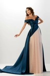 ABDO AOUDE COUTURE OFF THE SHOULDER SATIN AND TULLE GOWN,AAC22SG116-0