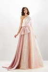 Abdo Aoude Couture One Shoulder Draping Bow Gown