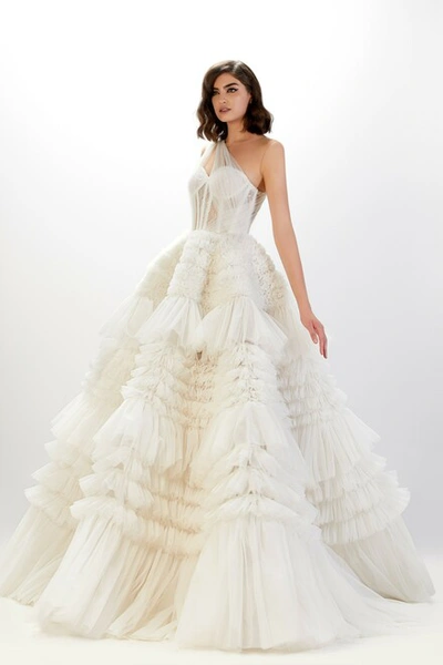 Abdo Aoude Couture White Tulle Gown