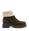 La Canadienne Abba Shearling Lined Suede Bootie In Khaki