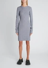 Givenchy Monogram-embossed Round-neck Stretch-knit Mini Dress In Mineral Blue